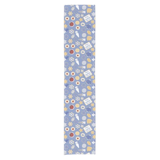 ハヌカー(ユダヤ教の祭り)cookieパーティー ショートテーブルランナー (正面)