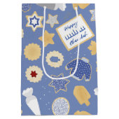 ハヌカー（ユダヤ教の祭り）cookieパーティー ミディアムペーパーバッグ (裏面)