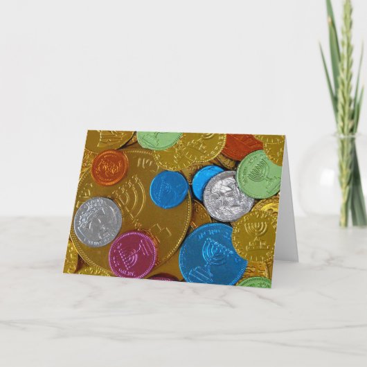 ハヌカー(ユダヤ教の祭り) Gelt シーズンカード (正面)