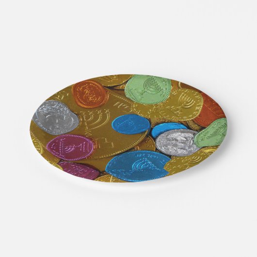 ハヌカー(ユダヤ教の祭り) Gelt ペーパープレート (アングル)