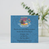 ハヌカー（ユダヤ教）メノラーとキャンドル招待状 招待状 (スタンド正面)