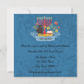 ハヌカー（ユダヤ教）メノラーとキャンドル招待状 招待状 (正面)