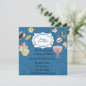 ハヌカー（ユダヤ教）メノラーとキャンドル招待状 招待状 (スタンド正面)