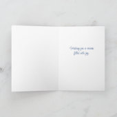 ハヌカー(ユダヤ教)メノラーと青と白の燃えるキャンドル カード (内部)