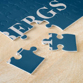 ハヌカー(ユダヤ教)メノラーインブルーパーソナライズされた ジグソーパズル (側面)