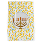 ハヌカー（ユダヤ教）メノラーイン黄 ミディアムペーパーバッグ (裏面)