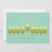 ハヌカー(ユダヤ教)メノラーオリーブ | ティール(緑がかった色)グリーングループ シーズンカード (正面)