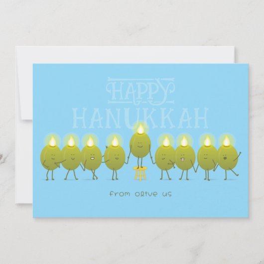 ハヌカー(ユダヤ教)メノラーオリーブ | ベビーブルーグループ シーズンカード (正面)