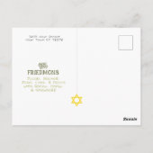 ハヌカー（ユダヤ教）メノラーオリーブ，ベビーブルーグループ ポストカード (裏面)