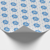 ハヌカー（ユダヤ教）メノラーオン水玉模様 ラッピングペーパー (角)