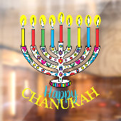 ハヌカー（ユダヤ教）メノラーカラフルウィンドウの固着 ウィンドウサイン (シート2)