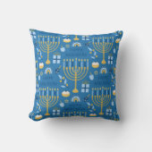 ハヌカー(ユダヤ教)メノラーブルースターオブデイビッド装飾用クッション クッション (正面)