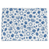 ハヌカー（ユダヤ教）メノラーブルースターユダヤ大抱き枕 ラージペーパーバッグ (正面)