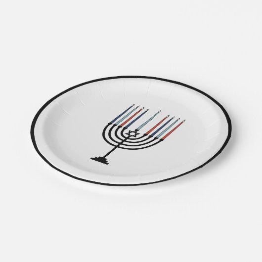 ハヌカー(ユダヤ教)メノラーホリデイ紙プレート ペーパープレート (アングル)