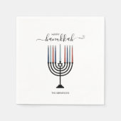 ハヌカー(ユダヤ教)メノラーホリデーペーパーナプキン スタンダードカクテルナプキン (正面)