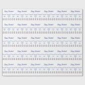 ハヌカー（ユダヤ教）メノラー花星青色 ラッピングペーパー (フラット)