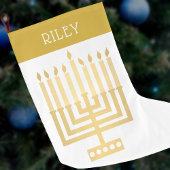 ハヌカー(ユダヤ教)メノラー金ゴールドトエレガントーン ラージクリスマスストッキング