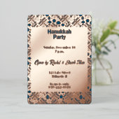 ハヌカー（ユダヤ教）メノラー 箔招待状 (立ち正面)