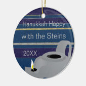 ハヌカー「油ランプ/金ゴールド」サークルオーナメント セラミックオーナメント (左)