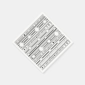 ハヌカーBlk NホワイトドリードルNスターズ スタンダードカクテルナプキン (角)