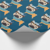 ハヌカーDreidelのパグ(カスタマイズ可能な) ラッピングペーパー (角)