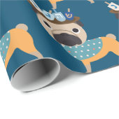 ハヌカーDreidelのパグ(カスタマイズ可能な) ラッピングペーパー (ロールコーナー)