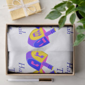 ハヌカーDreidelsのカラフルでパーソナライズなおもしろいの子供 薄葉紙 (ギフト)