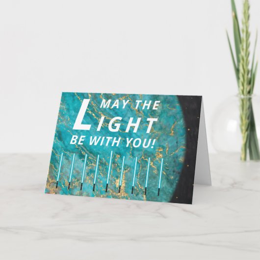 ハヌカーLIGHTSグリーティングカード 招待状 (正面)