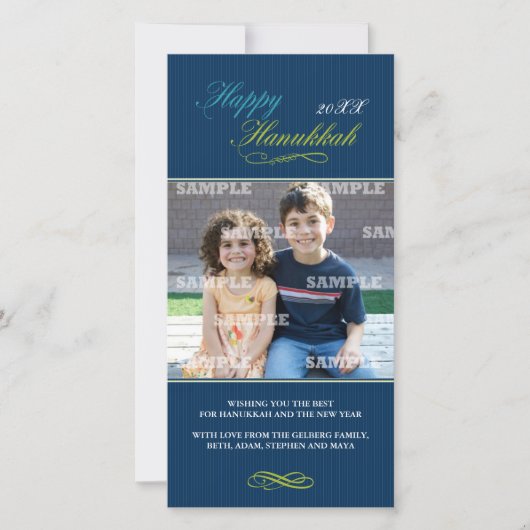 ハヌカーPinのストライプな写真カード シーズンカード (正面)