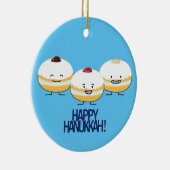 ハヌカーSufganiyotのユダヤ人のゼリーによって満たされるドーナツ セラミックオーナメント (右)