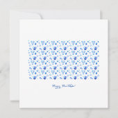 ハヌカ祭りパーティーのおしゃれな青い飾りカード (正面)