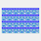 ハヌカ雪だるまモノグラムホリデーアソートメント ラッピングペーパーシート (正面2)