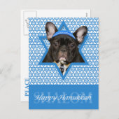 ハヌカ·スター·オブ·デービッド-ブルドッグ-フランスのティール（緑がかった色） シーズンポストカード (正面/裏面)