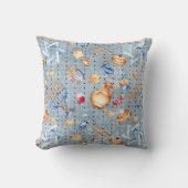 ハヌカ ハンッカ メノーラー 水彩 ブルー パターン クッション (正面)