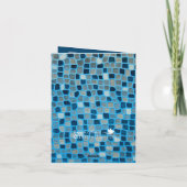 ハヌカ メノーラ 青 モザイク オーナメント カード (裏面)
