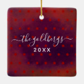 ハヌカ(ユダヤ教)メノラーキャンドルスクリプト名レッドキープサケ セラミックオーナメント (裏面)