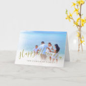 ハヌカ 家族の写真 ゴールド カード (黄色い花)