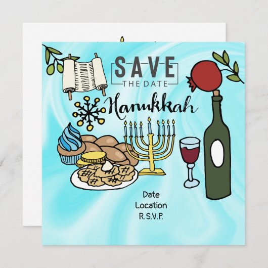 ハヌカ 招待状 (正面/裏面)