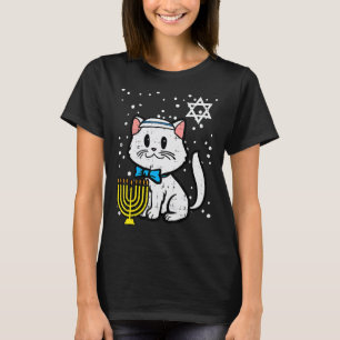 ハヌカ 猫 かわいい ユダヤ人 女性 女子 キッズ Tシャツ