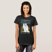 ハヌカ 猫 ユダヤ教の祝日 醜いハヌカ クリスマス Tシャツ (正面フル)