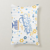 ハヌカ 祝い 青と金 アクセントクッション (正面(垂直))