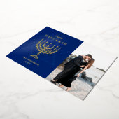 ハヌカ 祝星ダビデの星 メノーラ 箔シーズンカード (回転した状態)