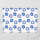 ハヌカ 祝賀カード 現代の家族写真 箔シーズンカード (裏面)