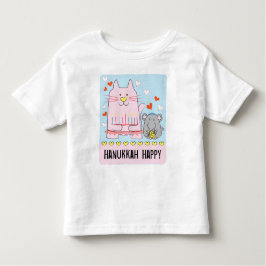 ハヌカ 赤ちゃん用 半袖Ｔシャツ 猫とねずみ トドラーTシャツ