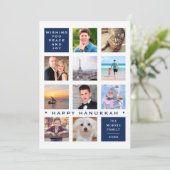ハヌカ 12 枚の写真 現代風 オーダーメイド コラージュ シーズンカード (スタンド正面)
