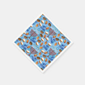 ハヌキヤ、メノラ、キャンドル スタンダードカクテルナプキン (角)