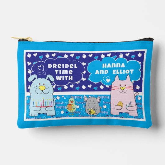 ハヌッカキャットドッグマウズバード遊ドレイデル アクセサリーポーチ (正面)