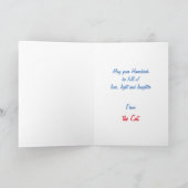 ハヌッカキャットドライデルブルーホリデーカード シーズンカード (内部)