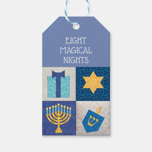 ハヌッカキルト8マジカル日ギフトラベル ギフトタグ (正面)