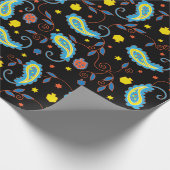 ハヌッカギフトラップ「ペイズリーの夢と星」 ラッピングペーパー (角)